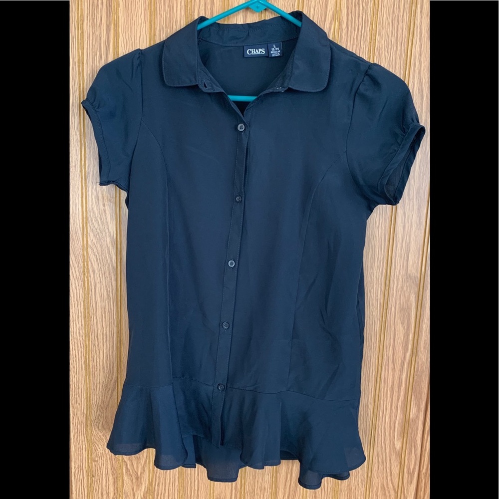Girls Navy blue blouse. Never worn. L 12/14